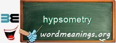 WordMeaning blackboard for hypsometry